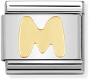 Nomination Classic Letter M 18ct Gold & Steel Charm 030101/13