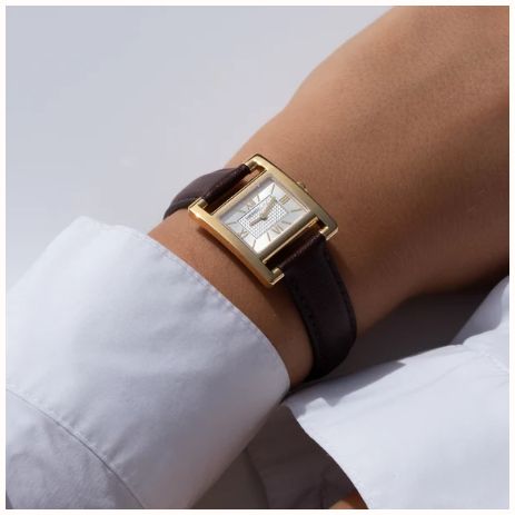 Herbelin Ve Avenue (19 x 23.4mm) Silver Guilloché Dial / Bordeaux Leather Strap 17537P08BU - alternatieve weergave 4