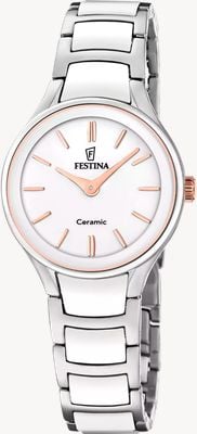 Festina 陶瓷石英表（30.5毫米）白色表盘/不锈钢及白色陶瓷表带 F20752/1
