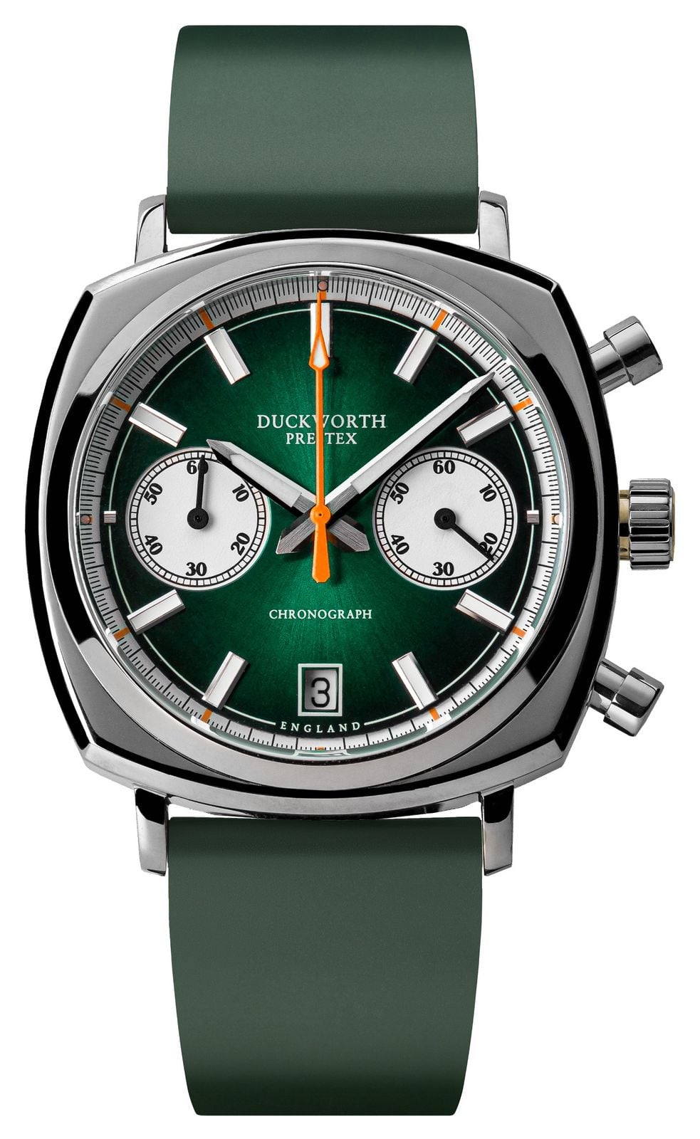 Duckworth Prestex Chronograph 42 42mm Green Sunburst Dial Watch
