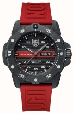 Luminox Автоматические часы Master Carbon Seal серии 3860 (45 мм), черный циферблат/красный резиновый ремешок по размеру XS.3876.RB