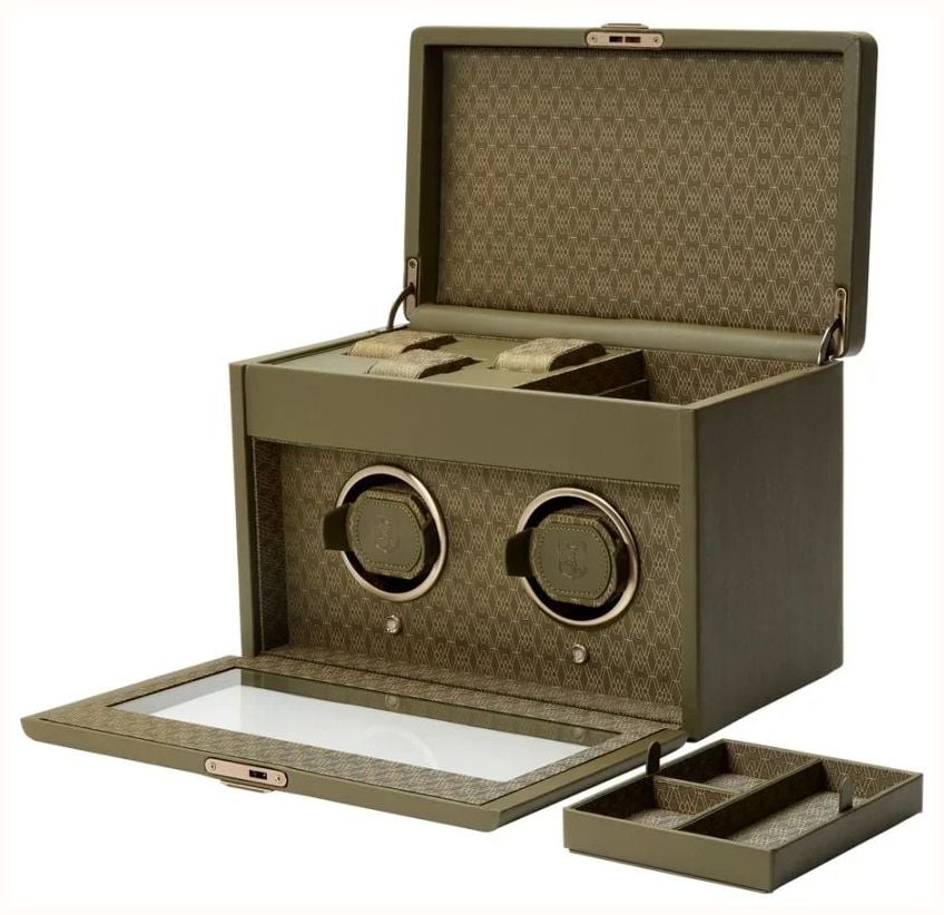 WOLF Earth Double Watch Winder Midnight Olive 190441 - alternate view 3