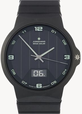 Junghans Fuerza mega solar | correa de cerámica negra | 18/1436.44