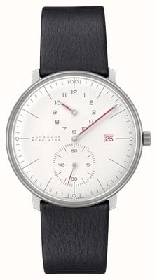 Junghans Régulateur Max Bill Bauhaus (40mm) cadran blanc / bracelet cuir noir 27/4493.02