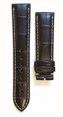 LONGINES Longines 21mm Dark Brown Alligator White Stitching Strap Only J83450