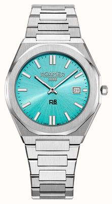 Roamer R8 男式石英表（41 毫米）浅蓝色表盘/不锈钢表带 972980 41 05 20