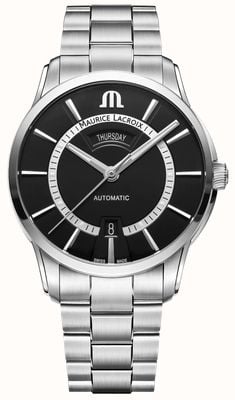 Maurice Lacroix Pontos Day Date (41mm) Black Dial / Stainless Steel PT6358-SS002-334-1
