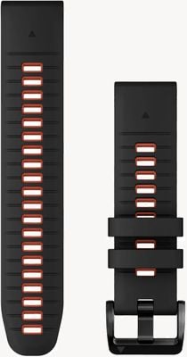 Garmin Quickfit 22 mm Armband nur schwarz/feuerrotes Silikon 010-13280-06