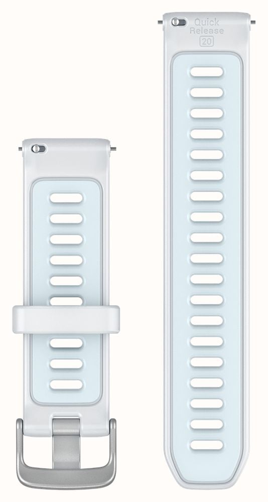 Garmin Quick Release Band (20mm) Whitestone & Cloud Blue Silicone / Silver Hardware - Strap Only Watch 010-11251-B7 - alternate view 2