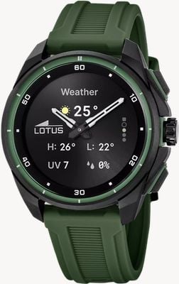 Lotus Смарт-часы Connected Full D Hybrid (42,5 мм) с цифровым дисплеем и зеленым резиновым ремешком. 20002/7