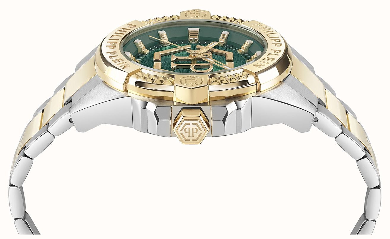 Philipp Plein PLEIN MAJESTY Quartz (44mm) Green Sunray Dial / Two-Tone Stainless Steel Bracelet PWBHA0626 - vista alternativa 2