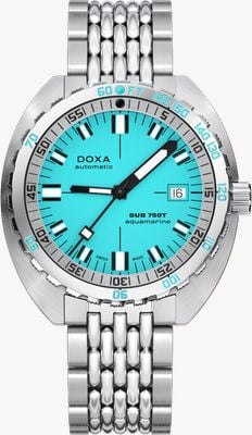 DOXA SUB 750T Aquamarine (45mm) Light Blue Iconic Dial / Stainless Steel Rice-Grain Bracelet 825.10.241.10