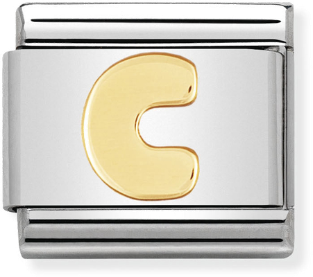 Nomination Classic Letter C 18ct Gold & Steel Charm 030101/03