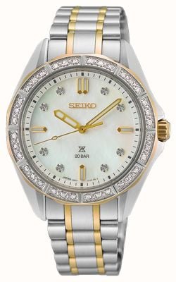 Seiko Orologio sportivo da donna Prospex Marine in madreperla con diamanti SUR622J1