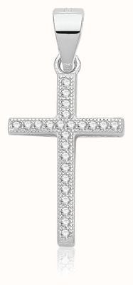 James Moore TH Stering Silver CZ Cross Pendant Only G61140