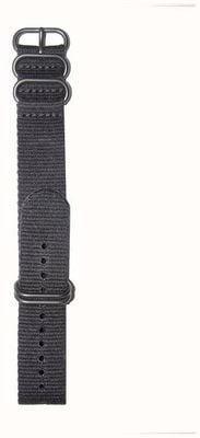 Elliot Brown Nur 22 mm schwarzes Armband aus ballistischem Nylon mit Gunmetal-Hardware für Herren STR-N02