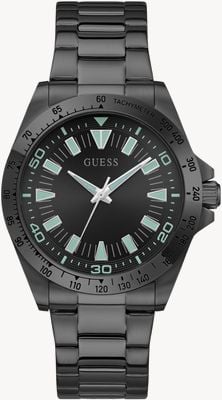 Guess Neo 三针石英表（42毫米）黑色太阳纹表盘/黑色PVD不锈钢表带 GW1064G3