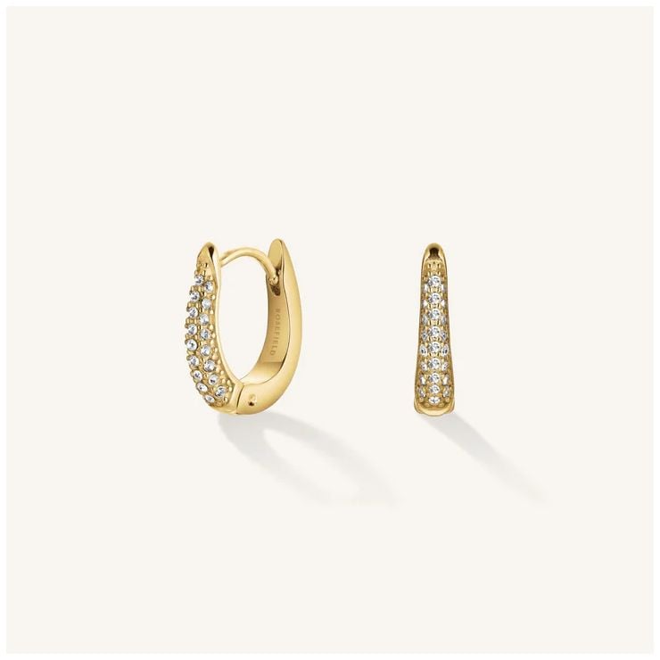 Rosefield Crystal Huggies Gold Plated Earrings Jewellery