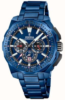 Festina Chrono Bike 2025 Special Edition (45.5mm) Blue Dial / Blue PVD Stainless Steel Bracelet F20729/1