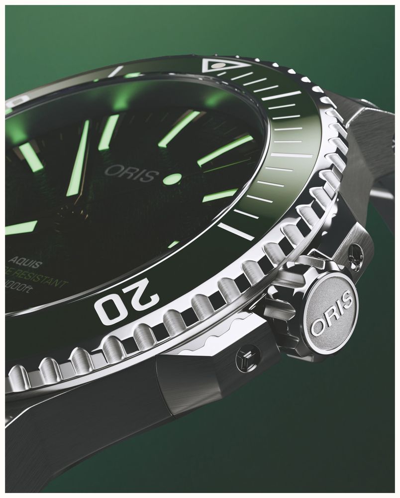 ORIS Aquis Date Kelp Forest Limited Edition (41.5mm) Ocean Green 3D Dial / Stainless Steel Bracelet 01 733 7787 4187-SET - vista alternativa 6