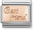 Nomination Classic Best Friend 9ct Rose Gold & Steel Charm 430108/16