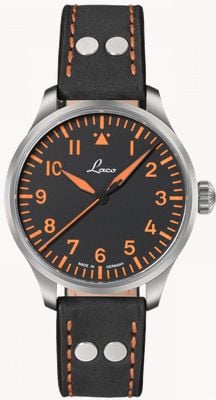 Laco Neapel Automatic (39mm) Black Dial / Black Calf Leather Strap Watch 862129