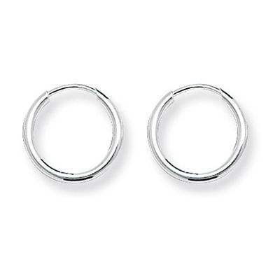 James Moore TH Silver 13mm Sleeper Hoop Earrings G5532 Jewellery-image-76034