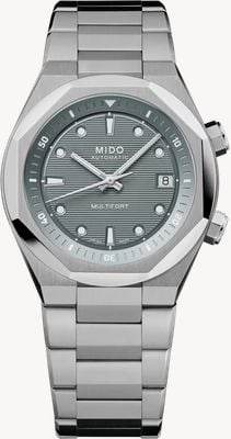 MIDO Multifort 8 deux couronnes automatique (38,4mm) cadran gris / bracelet acier inoxydable M0475071108100