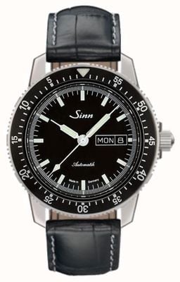 Sinn 104 st sa i klasyczny zegarek lotniczy z tłoczonej skóry aligatora 104.010-BL44201851001225401A