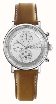 Herbelin Relógio masculino Inspiration com pulseira de couro marrom 35647/AP12GD