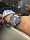 Customer picture of Fossil Men's Minimalist | Blue Dial | Brown Leather Strap FS5304