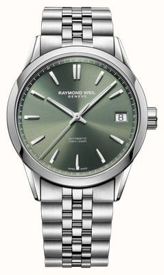 Raymond Weil Montre Freelancer Date Automatic (40 mm) cadran vert soleillé / bracelet en acier inoxydable 2741-ST-52001