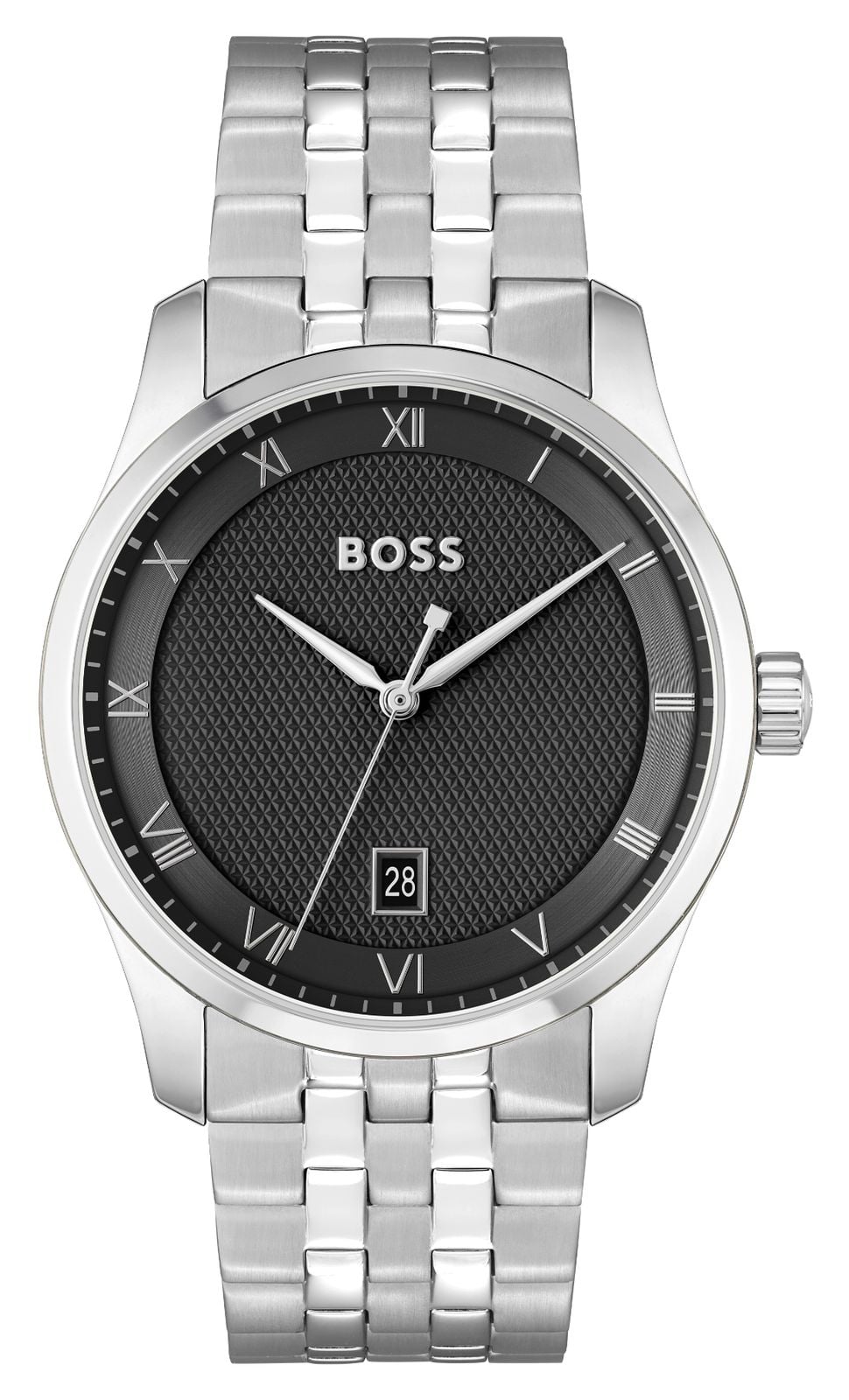 BOSS Mina en acier inoxydable cadran noir Ã©lÃ©gante montre
