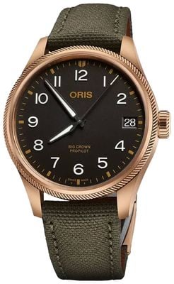 ORIS Big Crown ProPilot Big Date Bronze Automatic (41mm) Black Dial / Olive Textile Strap 01 751 7761 3164-07 3 2003BRLC