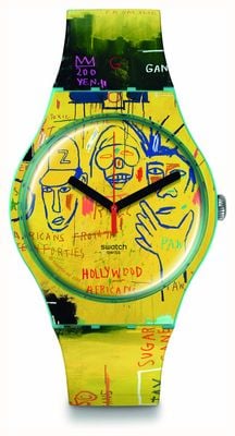 Swatch X jean-michel basquiat - afrykanie z hollywood autorstwa jean-michel basquiat - swatch art podróż SUOZ354