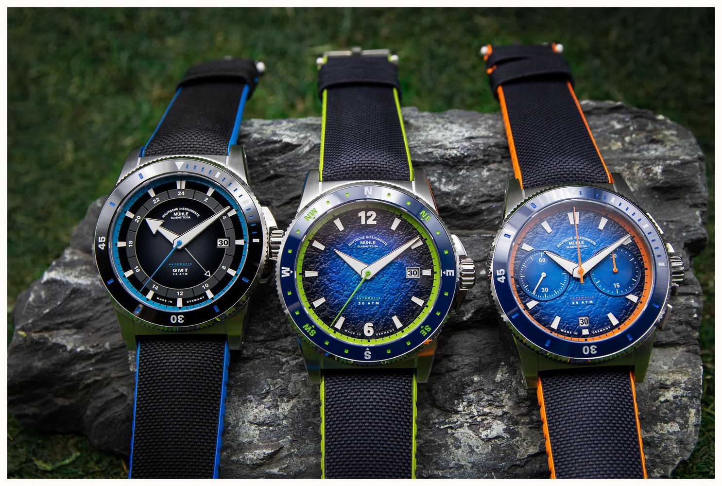 Cadran De Montre CRC 862 Space Travel X05 - Vintage - Fond Noir Indices Vert/orange - 29,8 Mm