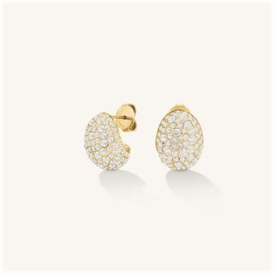 Rosefield Jewellery Mini Pavé Gold White Stone Studs JEMPG-J1223