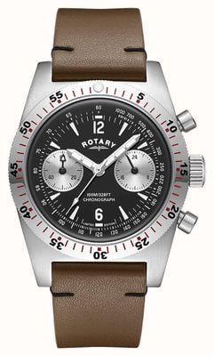 Rotary RW 1895 Heritage Chronograph Limited Editon (38mm) Black Dial / Brown Leather Strap GS05500/30