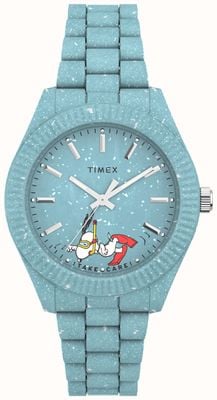Timex Waterbury Ocean x Peanuts Snoopy-Damenarmband mit blauem Zifferblatt und #tide-blauem Armband TW2V53200