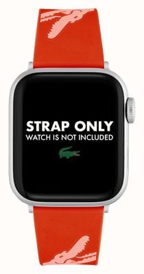 Lacoste Pulseira Apple Watch (38/40mm) silicone laranja com estampa de crocodilo 2050020
