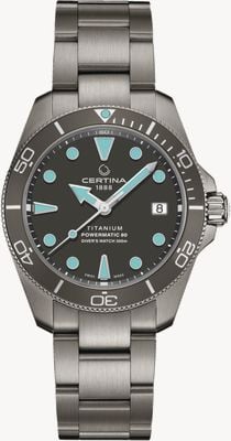 Certina DS Action Diver Automatic Grey Titanium / Blue Markers Watch C0328074408100