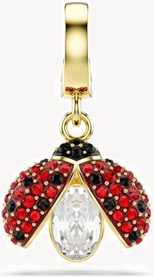 Swarovski dyllia charm Mixed cuts, Ladybird, Red, Gold-Tone Plated 5743138