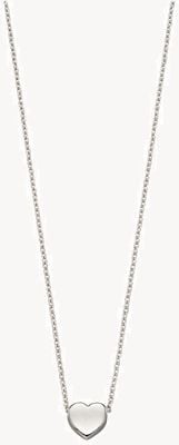 Elements Gold 9ct White Gold Plain Small Heart Necklace GN308