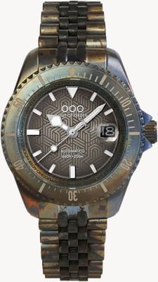 Out Of Order Diverissimo Azteco - Sand Automatic (42mm) Double-Layer Sand Dial / Aged Stainless Steel Bracelet Watch OOO.001-32.SA