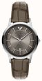 Emporio Armani Three-Hand Quartz (39mm) Grey Sunray Dial / Grey Leather Strap AR11823