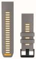 Garmin QuickFit Bands (26mm) Silver Grey/Yellow Flare Silicone with Black Hardware - Strap Only 010-14508-02
