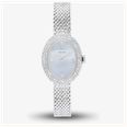 Coach Ladies Sammy Light Blue Dial Crystal Set Oval Mesh Bracelet Watch 14504689