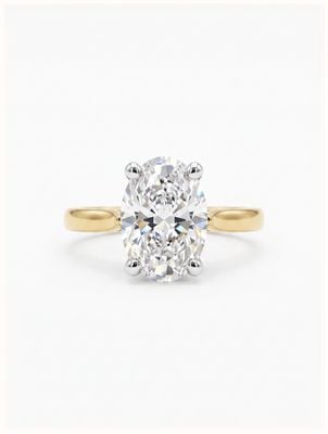 18ct Yellow Gold 2.00ct Lab Grown Oval Diamond D Vs1 Ex J38050
