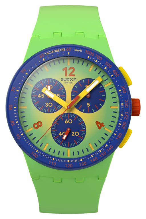 Swatch fraÃ®che et fluide (42 mm) avec cadran jaune d montre