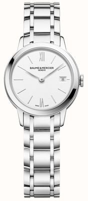 Baume & Mercier | classima das mulheres | pulseira de aço inoxidável | mostrador branco | M0A10489